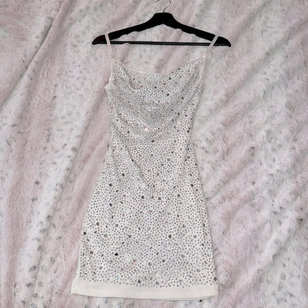 Windsor White sparkly mini dress